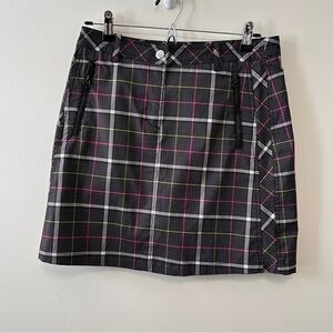 Nivo Mini Skort by Lanctôt Plaid Black Pink White pickle Ball Athleisure Outdoor